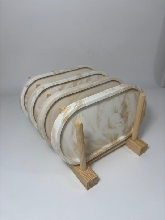 Plateaux ovale S Marbré beige -40%