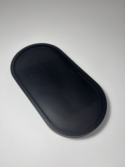 Plateau ovale S noir -40%